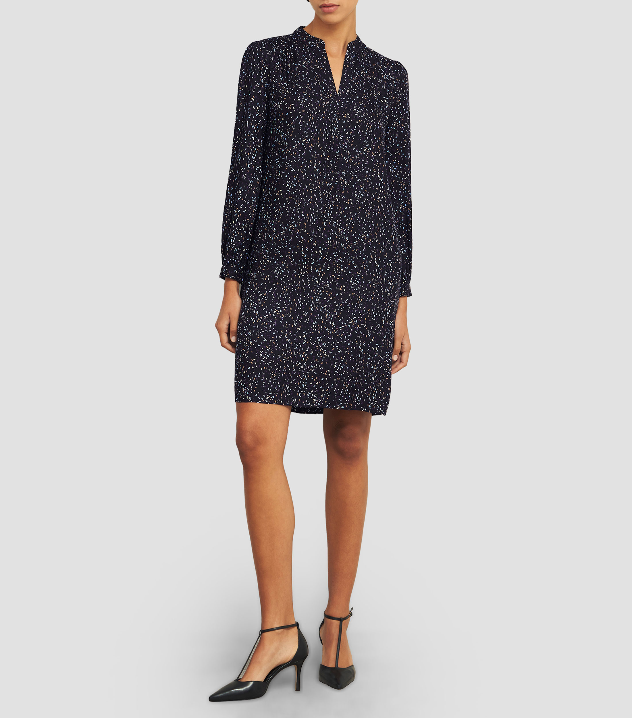 Vestido Corto manga larga estampado Mujer